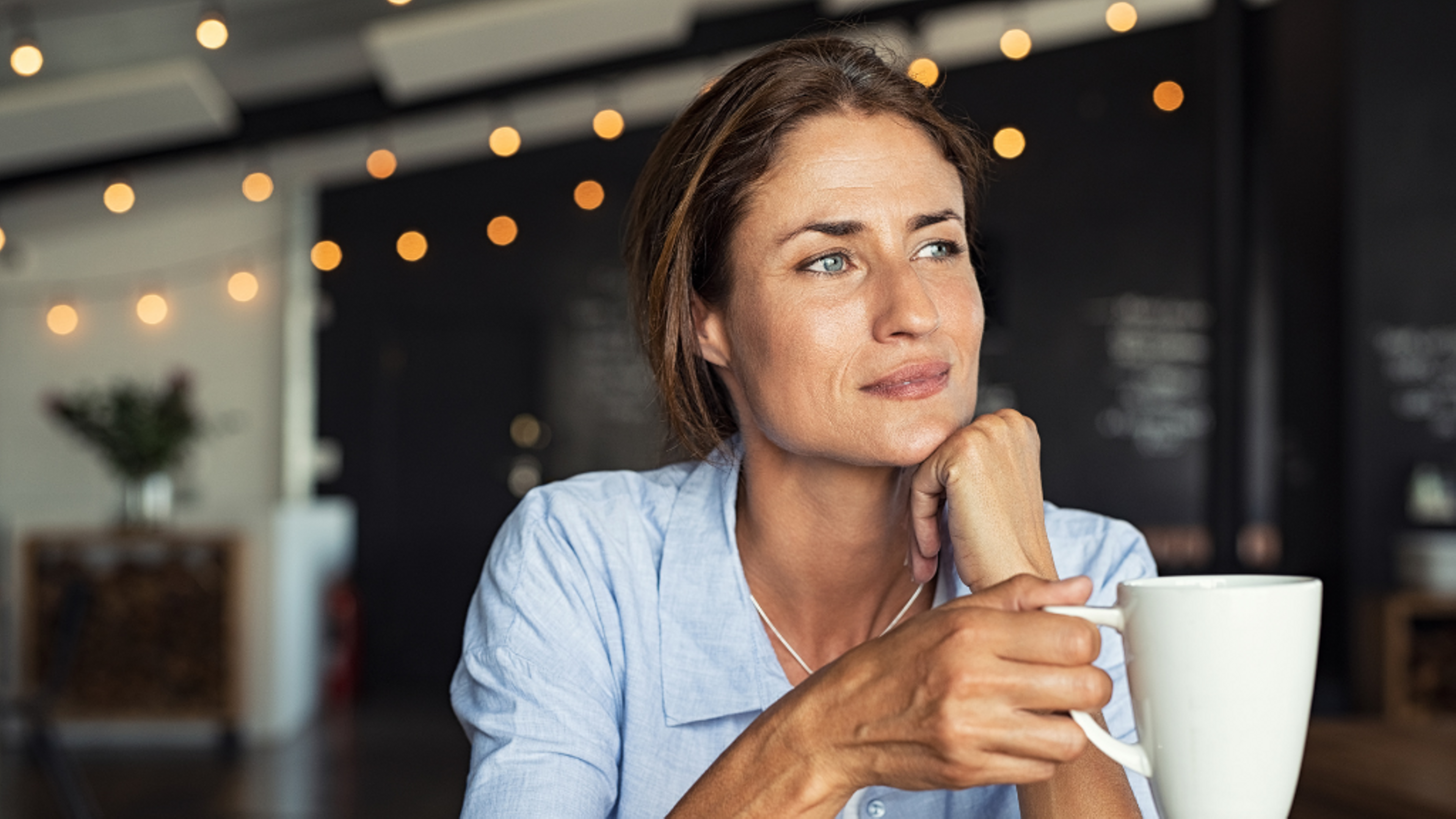 Woman drinking coffee